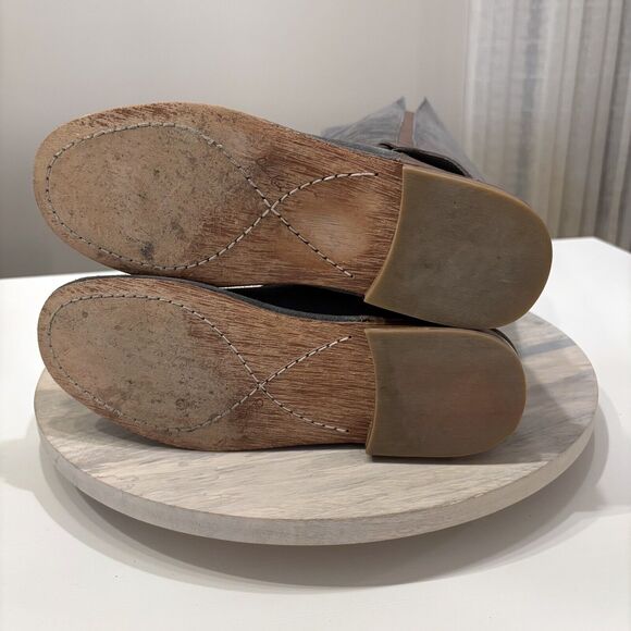 Olukai Women's Holo Lio ll Gray Leather High Riding Boots Western Bohemian Sz 9 - Picture 10 of 15